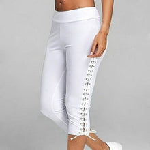 Load image into Gallery viewer, Women High Waist Cropped Trousers Pants Elastic Bandage Leggings