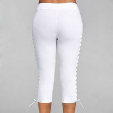 Load image into Gallery viewer, Women High Waist Cropped Trousers Pants Elastic Bandage Leggings