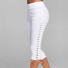 Load image into Gallery viewer, Women High Waist Cropped Trousers Pants Elastic Bandage Leggings