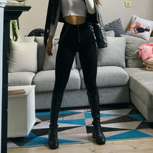 Load image into Gallery viewer, Women High Waist Jeans Woman Sexy Black Blue Elastic Skinny Pencil