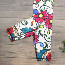 Load image into Gallery viewer, Women High Waist Leggings White Background Vibrant Skull Printed Pants