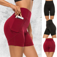 Load image into Gallery viewer, Women High Waist Shorts Elastic Waist Fitness Casual Pocket Short