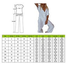Load image into Gallery viewer, Women Jumpsuit Elegant Button V Neck Cotton Linen Jumpsuits