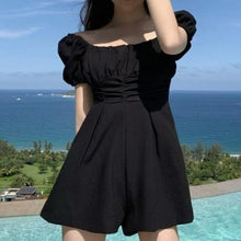 Load image into Gallery viewer, Women Jumpsuit Korean Fashion Clothes Puff Sleeve Square Collar Folds - Sophornlilly