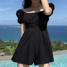Load image into Gallery viewer, Women Jumpsuit Korean Fashion Clothes Puff Sleeve Square Collar Folds - Sophornlilly