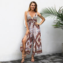 Load image into Gallery viewer, Women Jumpsuit Ladies Playsuit Party V Neck Floral Print Bandge - Sophornlilly