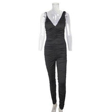 Load image into Gallery viewer, Women Jumpsuit Skinny Sexy Ruched Jumpsuit V Neck Sleeveless Backless - Sophornlilly