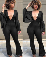 Load image into Gallery viewer, Women Jumpsuits Deep V Neck Sexy Club Flare Bandage Romper Flare - Sophornlilly