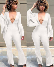 Load image into Gallery viewer, Women Jumpsuits Deep V Neck Sexy Club Flare Bandage Romper Flare - Sophornlilly