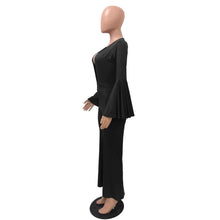 Load image into Gallery viewer, Women Jumpsuits Deep V Neck Sexy Club Flare Bandage Romper Flare - Sophornlilly