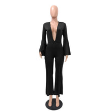 Load image into Gallery viewer, Women Jumpsuits Deep V Neck Sexy Club Flare Bandage Romper Flare - Sophornlilly