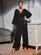Load image into Gallery viewer, Jumpsuits Deep V neck Loose Casual Long Sleeve Trend Slim