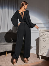 Load image into Gallery viewer, Jumpsuits Deep V neck Loose Casual Long Sleeve Trend Slim