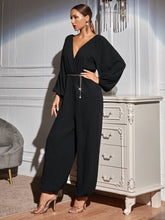 Load image into Gallery viewer, Jumpsuits Deep V neck Loose Casual Long Sleeve Trend Slim