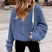 Load image into Gallery viewer, Women Knitted Cardigans Sweater Fashion Autumn Long Sleeve Loose Coat - Sophornlilly