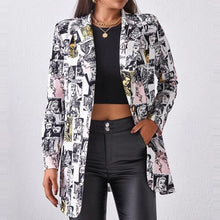Load image into Gallery viewer, Lapel Print Long Sleeves Suit Jacket Elegant Fall Winter Office