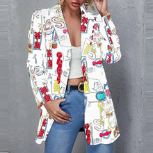 Load image into Gallery viewer, Lapel Print Long Sleeves Suit Jacket Elegant Fall Winter Office