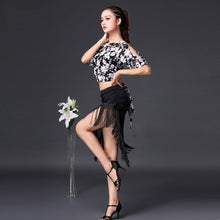 Load image into Gallery viewer, Women Latin Skirt Tango Rumba Ballroom Tassels Practice Dancewear 803