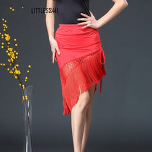 Load image into Gallery viewer, Women Latin Skirt Tango Rumba Ballroom Tassels Practice Dancewear 803