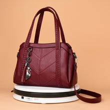 Load image into Gallery viewer, Leather Handbag Fashion Tassel Tote Bags