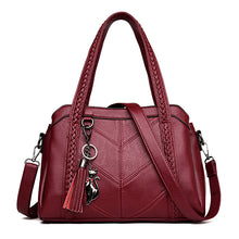 Load image into Gallery viewer, Leather Handbag Fashion Tassel Tote Bags