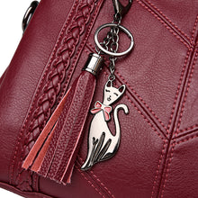 Load image into Gallery viewer, Leather Handbag Fashion Tassel Tote Bags