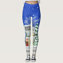 Load image into Gallery viewer, Women Leggings Christmas Skinny Leggings Snowflake Santa Claus Snowman