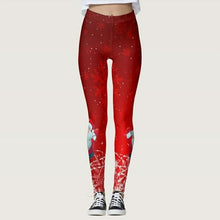 Load image into Gallery viewer, Women Leggings Christmas Skinny Leggings Snowflake Santa Claus Snowman