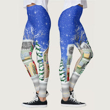 Load image into Gallery viewer, Women Leggings Christmas Skinny Leggings Snowflake Santa Claus Snowman