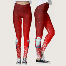 Load image into Gallery viewer, Women Leggings Christmas Skinny Leggings Snowflake Santa Claus Snowman