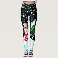 Load image into Gallery viewer, Women Leggings Christmas Skinny Leggings Snowflake Santa Claus Snowman