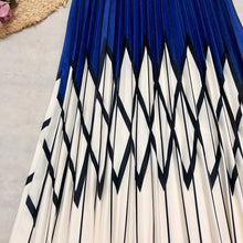Load image into Gallery viewer, Women Long Skirts Rhombus Printing Plaid Patchwork Striped Cotton