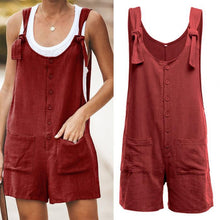 Load image into Gallery viewer, Loose Casual Sleeveless Romper Button Pocket