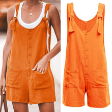 Load image into Gallery viewer, Loose Casual Sleeveless Romper Button Pocket
