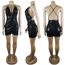 Load image into Gallery viewer, Women Mini Dress Irregular Sexy V neck Sequin Summer - Sophornlilly