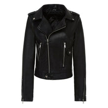 Load image into Gallery viewer, Women Motorcycle Pu Leather Jacket Spring Autumn