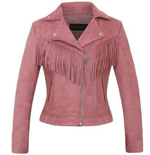 Load image into Gallery viewer, Women New Long Sleeve Back Tassels Long Leather Tassels
