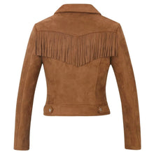 Load image into Gallery viewer, Women New Long Sleeve Back Tassels Long Leather Tassels