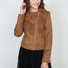 Load image into Gallery viewer, Women New Long Sleeve Back Tassels Long Leather Tassels