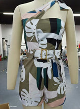 Load image into Gallery viewer, One Shoulder Knotted Detail Abstract Print Playsuit