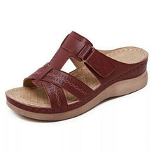 Load image into Gallery viewer, Women Orthopedic Low Heels Sandals Summer Open Toe Slip On Wedges