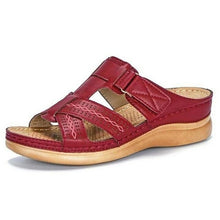 Load image into Gallery viewer, Women Orthopedic Low Heels Sandals Summer Open Toe Slip On Wedges