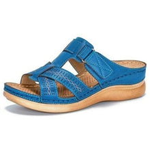 Load image into Gallery viewer, Women Orthopedic Low Heels Sandals Summer Open Toe Slip On Wedges