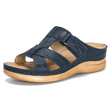 Load image into Gallery viewer, Women Orthopedic Low Heels Sandals Summer Open Toe Slip On Wedges