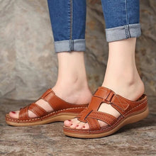 Load image into Gallery viewer, Women Orthopedic Low Heels Sandals Summer Open Toe Slip On Wedges