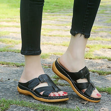 Load image into Gallery viewer, Women Orthopedic Low Heels Sandals Summer Open Toe Slip On Wedges