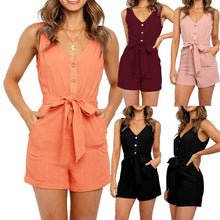 Load image into Gallery viewer, Sexy Fashion Sleeveless Button Romper