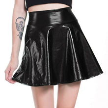 Load image into Gallery viewer, Women Pleated A Line Skater Skirt Summer Shiny Metallic Holographic