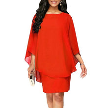 Load image into Gallery viewer, Ruffles Batwing Half Sleeves Knee-length Loose