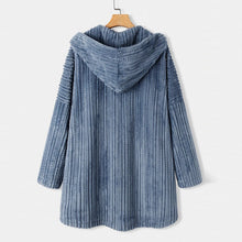 Load image into Gallery viewer, Solid Color Long Sleeve Hooded Button Pocket Fleece